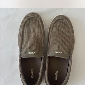 OluKai Men's Taupe Mesh Slip-On Loafers